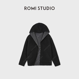 ROMI STUDIO“双面两穿”羊毛桑蚕丝混纺宽松毛呢外套 RWCWWG7084