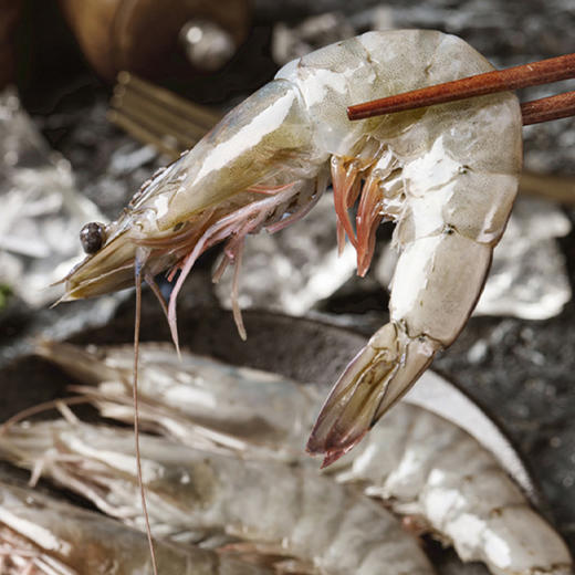 【自营】鲜到鲜得 老船长南美白虾盐冻锁鲜大虾超大厄瓜多尔白虾盒装 2kg(净重)（60-80只/盒） 商品图1