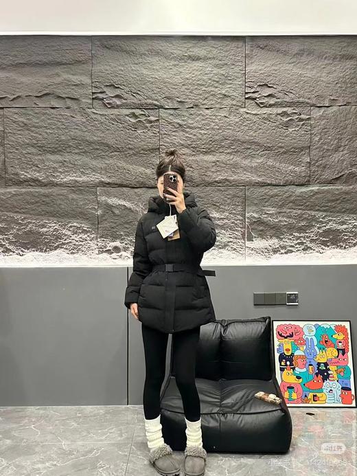 D122605极寒防护小蛮腰科技压胶连帽中长款女式羽绒服 商品图9