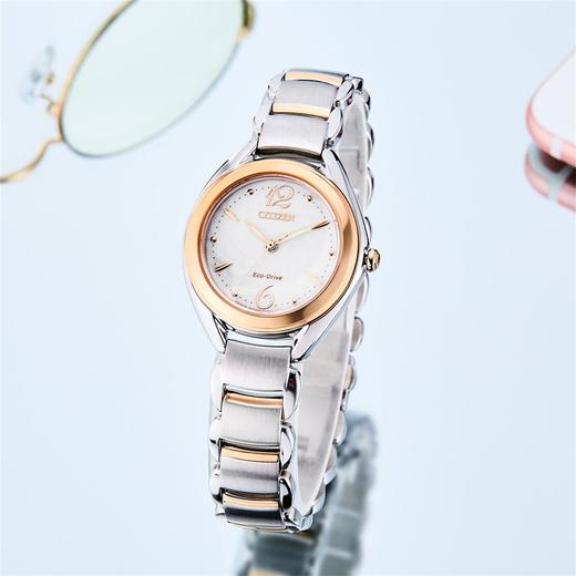 SHFE2074-59A 西铁城Citizen 西铁城光动能百搭玫瑰金钢带女表FE2074-59A 商品图1