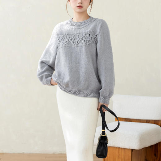 苏苏姐家素缕套头衫手工DIY棒针衣服毛线团羊毛线毛衣编织材料包 商品图1