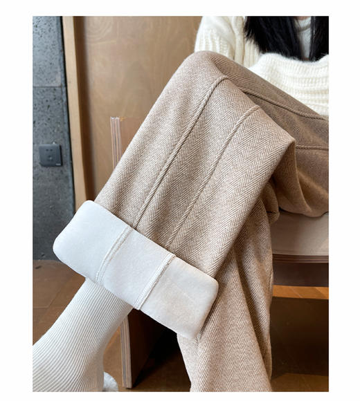 【YW】无忧购人字纹阔腿裤女加绒毛呢直筒裤垂感窄版香蕉裤Z790/Z791/Z792（2.14日以后订单预计2.26开始发货) 商品图9