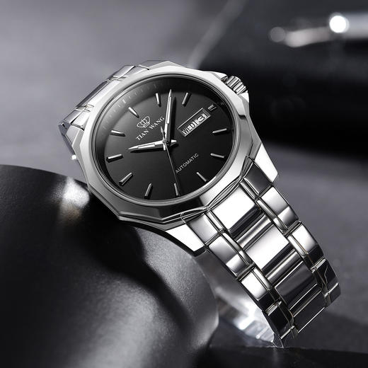 TW002873-23 天王TIAN WANG 【多边形表圈】山河时尚尊贵手表男商务大气钢带自动机械男士手表 商品图4