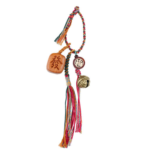 雷枣木【乾坤圈葫芦】&【发发发】铃铛挂件木作饰品文玩手工打造钥匙扣手机挂件 商品图3