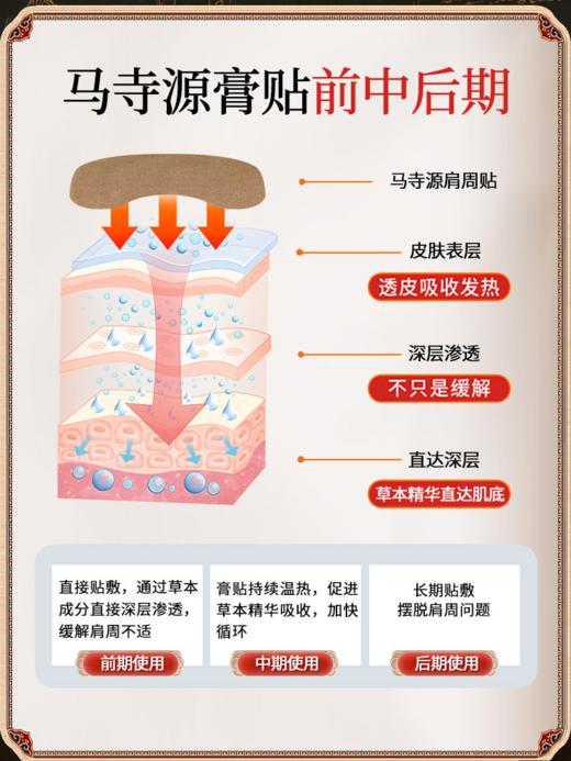 马寺源肩周炎专用贴发热保暖护肩关节酸痛热敷贴膏抬臂困难五十肩 商品图3