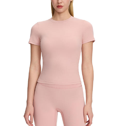 跃牌【欲动春风】系列 女夏云感瑜伽短袖透气速干户外跑步t恤健身上衣52242 商品图4