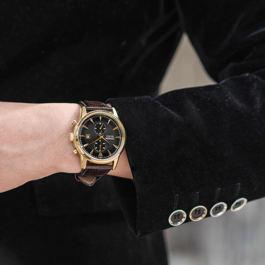 SH-CA7008-11E 西铁城Citizen 西铁城光动能正品商务正装计时日历皮带男士手表男表CA7008 商品图4