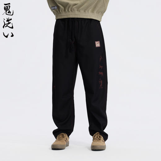ONIARAI/鬼洗26春季新品黑标石器时代岩画图腾休闲裤男士 26A3402 商品图0