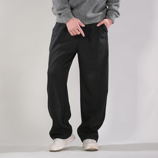 DRONKOO 2025 抽绳前斜破骨膝盖破缝右袋金属标复合绒厚休闲长裤 商品图1