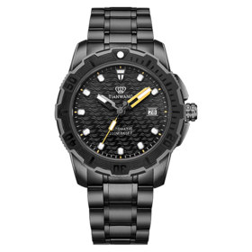 S00002575-23 天王TIAN WANG 蓝鳍系列200米潜水滑雪国潮男士运动手表夜光钢带防水机械男表