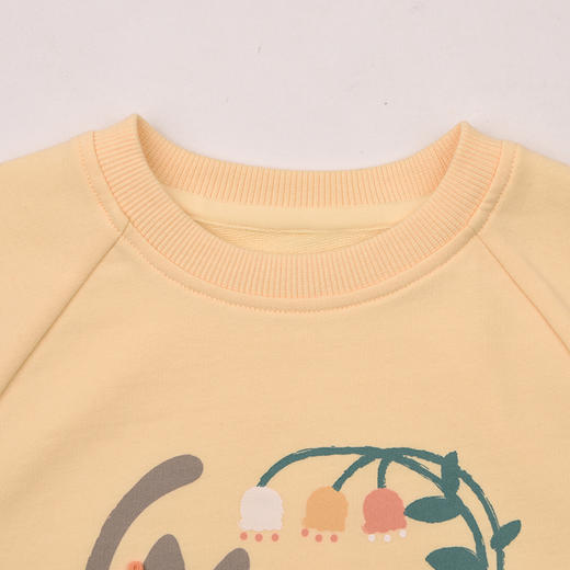 棉果果春季新品女童纯棉小线圈不规则设计圆领套头卫衣M122180226124 商品图2