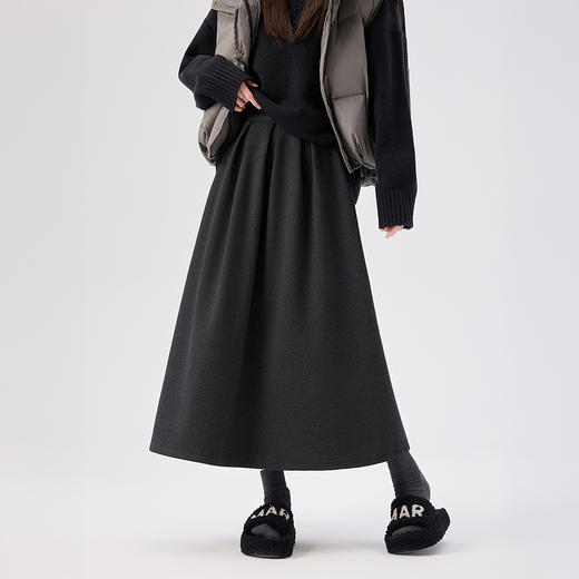 DANMO旦茉 赫本高腰A字毛呢半身裙 常规款/加绒款 显高显瘦 时尚百搭 4色可选 商品图11