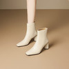 【预售5天】英伦时尚真皮粗跟新款方头拉链女靴气质瘦瘦靴OFSM&OFSM6403 商品缩略图4