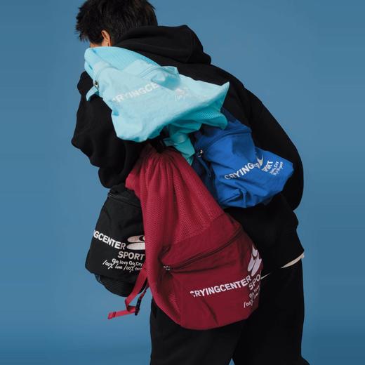 CryingCenter四色抽绳运动网球健身网袋尼龙防水多背法双肩单肩包 商品图0