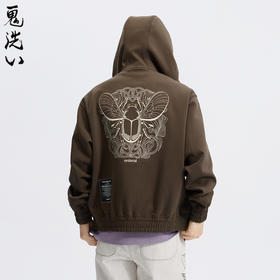 ONIARAI/鬼洗26春季黑标石器时代甲蟲拼接连帽卫衣外套男 A340020