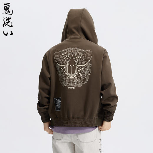 ONIARAI/鬼洗26春季黑标石器时代甲蟲拼接连帽卫衣外套男 A340020 商品图0