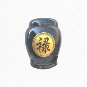 手工拉坯五色泥（陶土）紫陶福寿小坛(镀金)骨灰坛骨灰盒骨灰罐