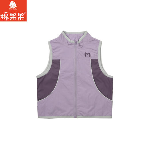 棉果果春季新品女童涤丝纺汗布纯棉内里紫色马夹M122171326128 商品图1