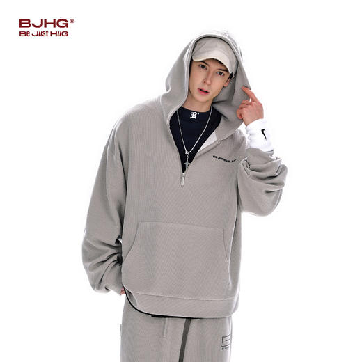 BJHG不计后果美式连帽卫衣男款春季新款潮拉链polo领灯芯绒帽衫女 商品图1