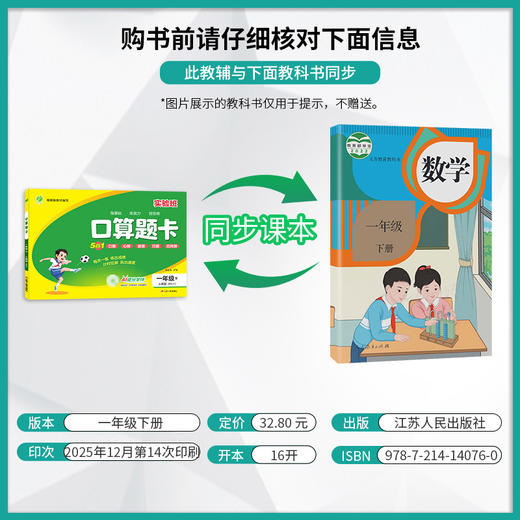 2026春【人教版】口算题卡 1~6年级下 商品图1