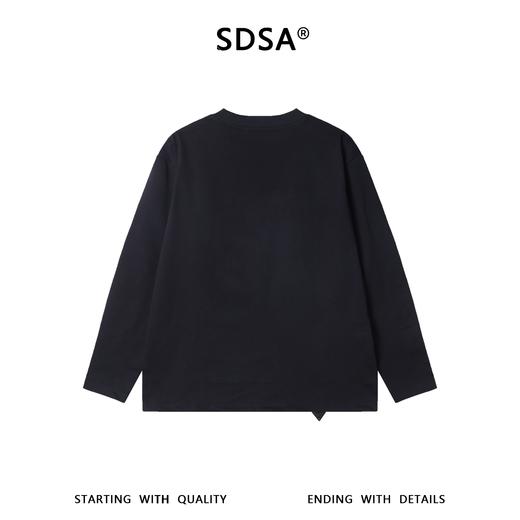 T5094SDSA男士秋冬新款痞帅男装潮牌褶皱花卉拼接圆领长袖T恤百搭宽松 商品图5