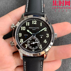 V2升级版 GR百达翡丽复杂功能时计5524系列 两地时区Calatrava飞行家旅行时间男士腕表 表径42mm