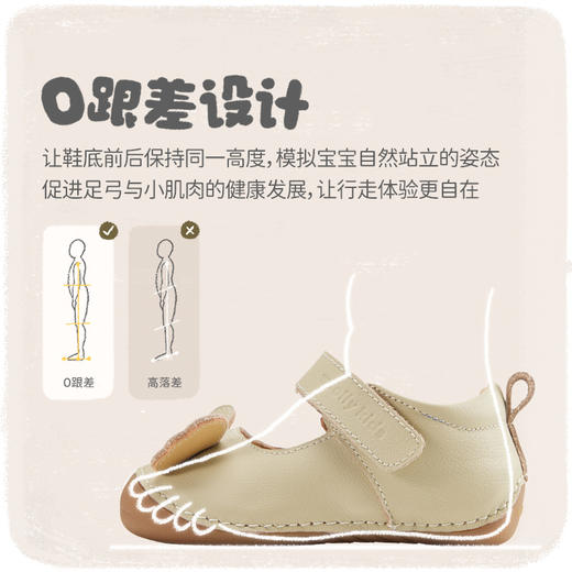 woollykids小羊沃利澳洲牛皮男女童可爱动物风包头橡胶软底学步鞋 商品图4