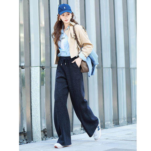 【鹅公主 羊毛蚕丝法式直筒裤】90-155斤可穿，美绒呢羊毛直筒裤，面层质感佳，直筒修饰腿型，后口袋添美。做工精，腰部抽绳更舒适~ 商品图6