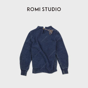 ROMI STUDIO“复古毛衫”后领彩绳挺括骨感高捻棉毛衣RWCAS67032