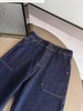 D122630秋冬加绒直筒裤复古深蓝色贴兜牛仔裤 商品缩略图10