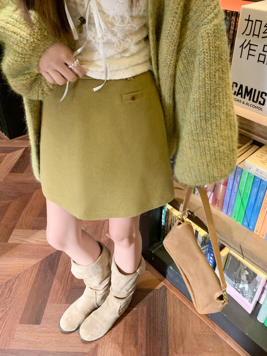 <曾小咸推荐>现货秒杀 ！微信超特价！3色韩系复古毛呢半裙 日常149.99 立减70 秒杀79.99！！杏咖蓝条毛衣秒杀89.99！！ 商品图11