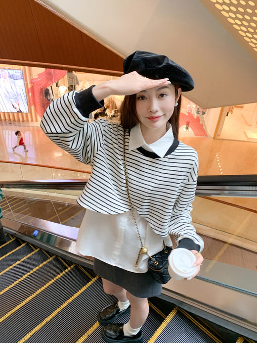 <曾小咸推荐>现货秒杀 ！微信超特价！条纹上衣+无袖衬衫2件套 日常169.99 立减80 秒杀89.99！！ 商品图6