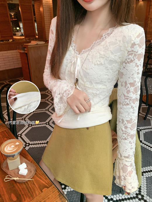 <曾小咸推荐>现货秒杀 ！微信超特价！3色韩系复古毛呢半裙 日常149.99 立减70 秒杀79.99！！杏咖蓝条毛衣秒杀89.99！！ 商品图7