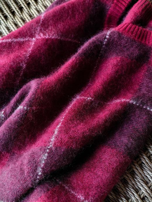 【秋冬精选】暖冬之境 宠溺厚版_羊绒拉毛！羊毛拉绒松弛的书卷感菱格纹毛衣女 商品图4