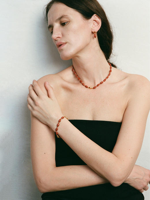 ABOAB｜Skipping Necklace [ 项链 金 +黑玛瑙 / 红石 ]【WITHIN THE HORIZON】 商品图2