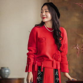 【林栖设计小店】八方来福|羊毛毛衣恭王府联名2026早春新款上衣女1961095