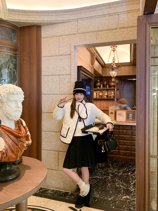 <曾小咸推荐>现货秒杀 ！微信超特价！韩系菱格羊羔毛外套 日常299.99 立减150 秒杀149.99！！蝴蝶结印花打底衫 秒杀59.99！！ 商品图7