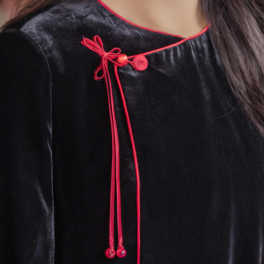 【林栖设计小店】福禄绵长|丝绒连衣裙恭王府联名2026早春新款女裙1961090 商品图2