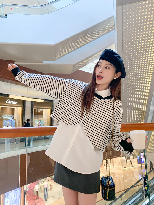 <曾小咸推荐>现货秒杀 ！微信超特价！条纹上衣+无袖衬衫2件套 日常169.99 立减80 秒杀89.99！！ 商品图10