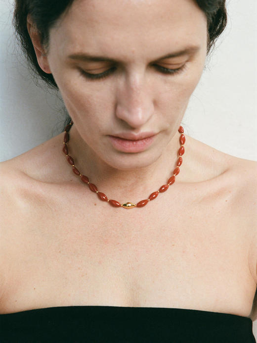 ABOAB｜Skipping Necklace [ 项链 金 +黑玛瑙 / 红石 ]【WITHIN THE HORIZON】 商品图1