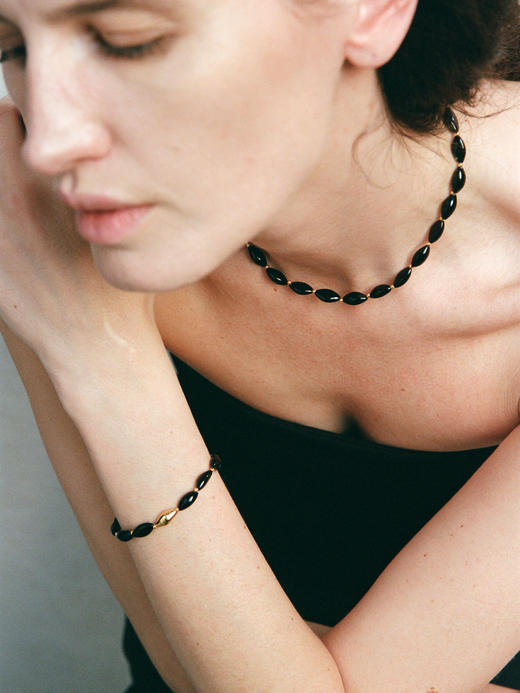 ABOAB｜Skipping Necklace [ 项链 金 +黑玛瑙 / 红石 ]【WITHIN THE HORIZON】 商品图4