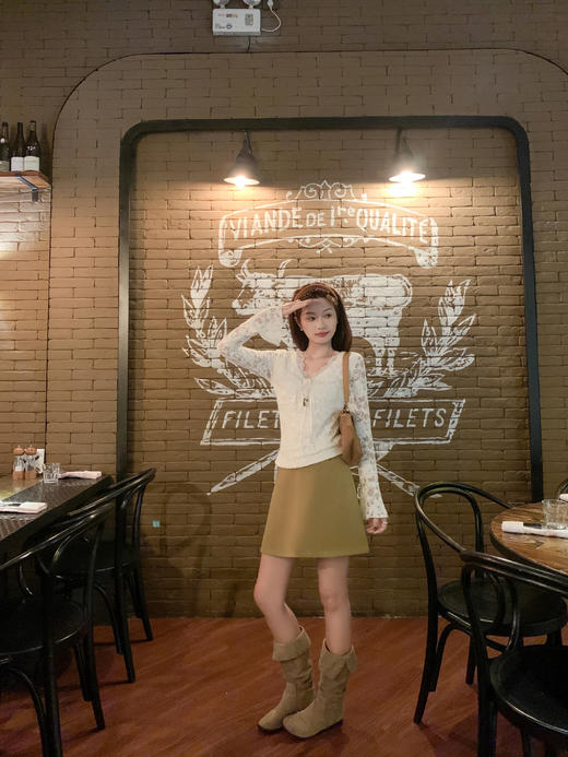 <曾小咸推荐>现货秒杀 ！微信超特价！3色韩系复古毛呢半裙 日常149.99 立减70 秒杀79.99！！杏咖蓝条毛衣秒杀89.99！！ 商品图13