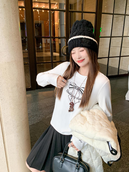 <曾小咸推荐>现货秒杀 ！微信超特价！韩系菱格羊羔毛外套 日常299.99 立减150 秒杀149.99！！蝴蝶结印花打底衫 秒杀59.99！！ 商品图11