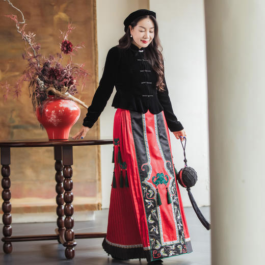 【林栖设计小店】恭王府联名|马面裙马上有福绣花2026早春新款半身裙女1961229 商品图5