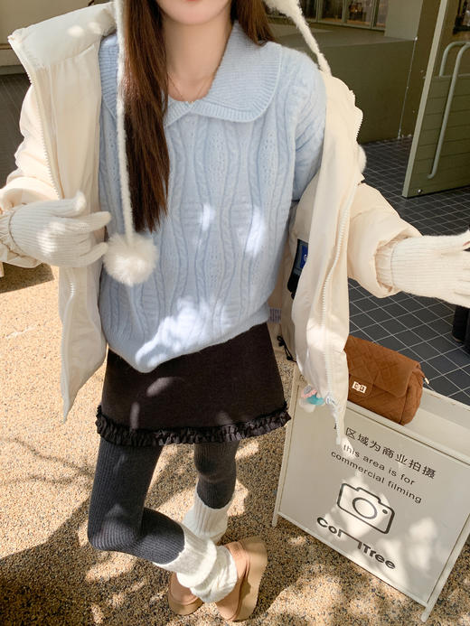 <曾小咸推荐>现货秒杀 ！微信超特价！韩系娃娃领毛衣 日常219.99 立减120 秒杀99.99！ 下摆花边短裙 秒杀69.99！！韩系立领羽绒服 日常509.99  秒杀299.99！ 商品图8