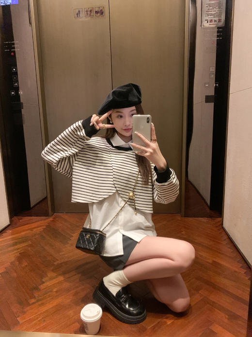 <曾小咸推荐>现货秒杀 ！微信超特价！条纹上衣+无袖衬衫2件套 日常169.99 立减80 秒杀89.99！！ 商品图5