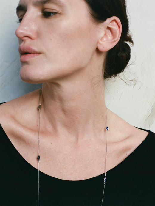 ABOAB｜Eye Loop Necklace  (navy) [ 项链 银+蓝珐琅  ]【WITHIN THE HORIZON】 商品图0