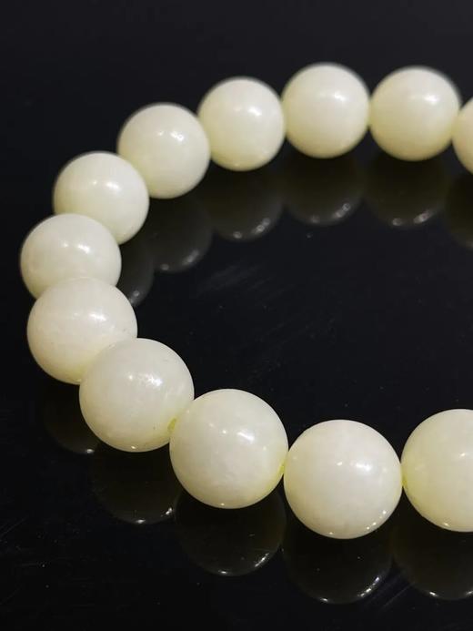 和田淡黄白玉圆珠手链，顺丰包邮 商品图7