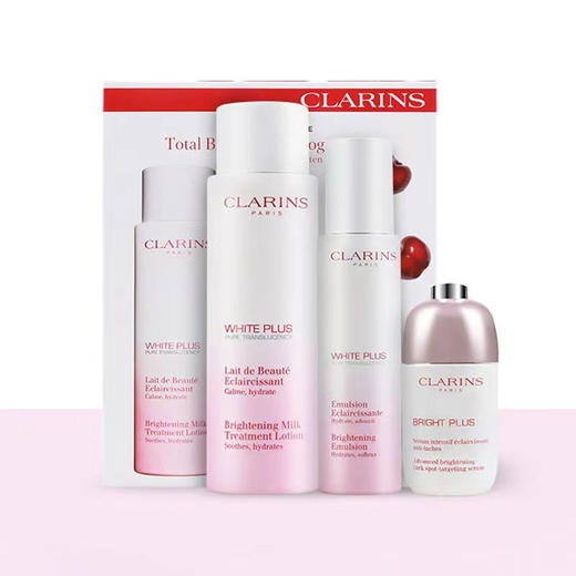 法国 Clarins娇韵诗 清透焕白淡斑3件套 套盒（牛奶清爽水200ml+光芒小瓷瓶50ml+淡斑乳液75ml) 商品图0