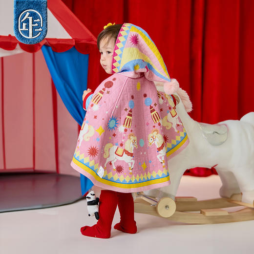 年衣童装婴儿斗篷连帽冬款女童披风外出服宝宝披肩防风外套跃跃喜乐婴童斗篷 商品图2